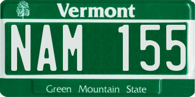 VT license plate NAM155
