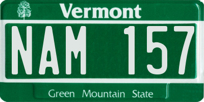 VT license plate NAM157