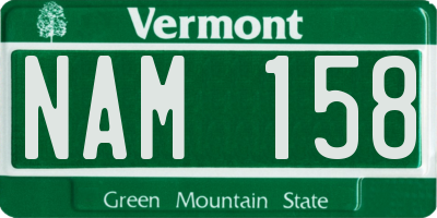 VT license plate NAM158