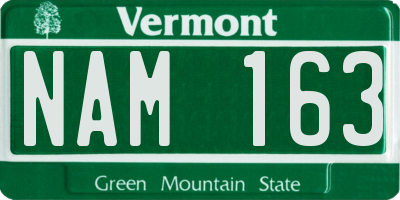 VT license plate NAM163