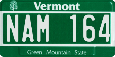 VT license plate NAM164