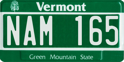 VT license plate NAM165