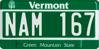 VT license plate NAM167