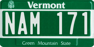 VT license plate NAM171