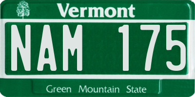 VT license plate NAM175