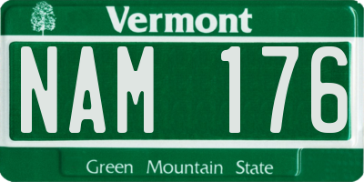 VT license plate NAM176