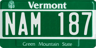 VT license plate NAM187