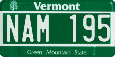 VT license plate NAM195