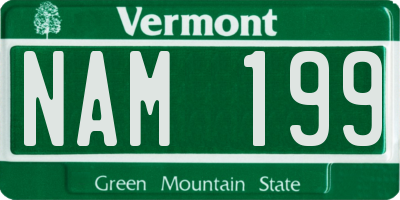 VT license plate NAM199