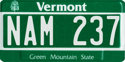VT license plate NAM237