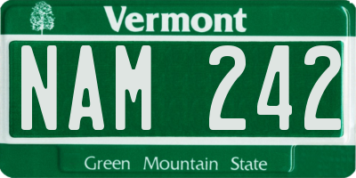 VT license plate NAM242