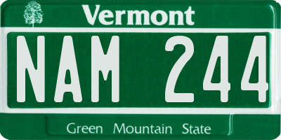 VT license plate NAM244