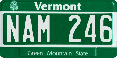 VT license plate NAM246