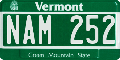 VT license plate NAM252