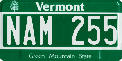 VT license plate NAM255