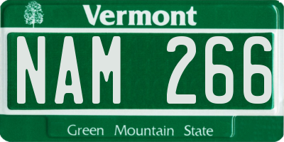 VT license plate NAM266