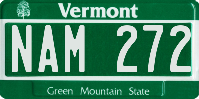 VT license plate NAM272
