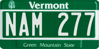 VT license plate NAM277