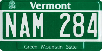 VT license plate NAM284