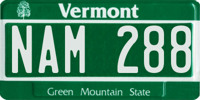 VT license plate NAM288