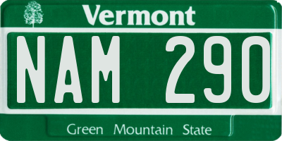 VT license plate NAM290