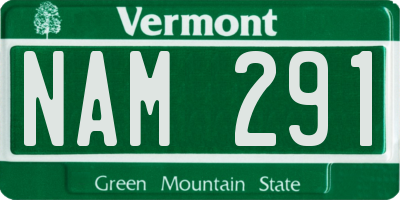 VT license plate NAM291