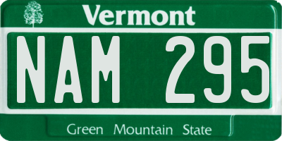 VT license plate NAM295
