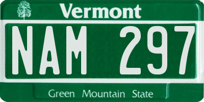 VT license plate NAM297