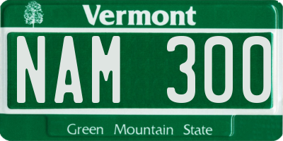 VT license plate NAM300