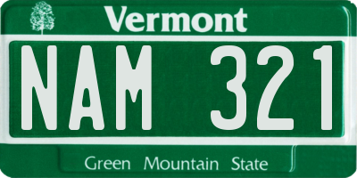 VT license plate NAM321