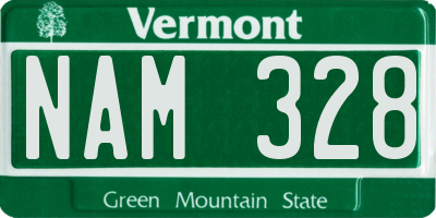 VT license plate NAM328