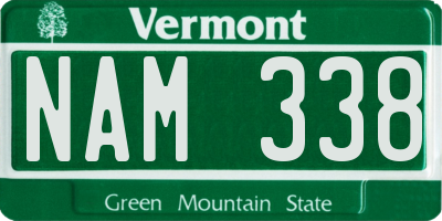 VT license plate NAM338