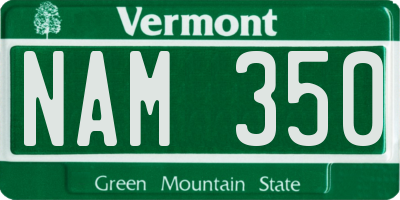 VT license plate NAM350