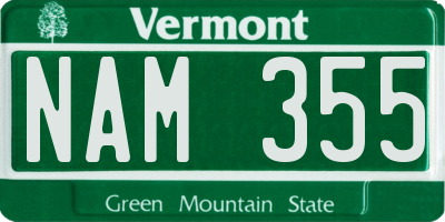 VT license plate NAM355