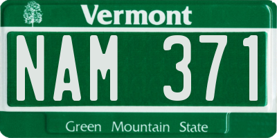 VT license plate NAM371