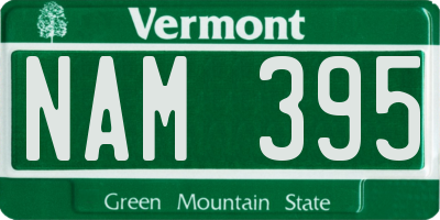 VT license plate NAM395