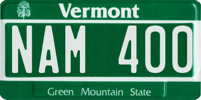 VT license plate NAM400