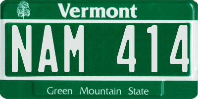 VT license plate NAM414