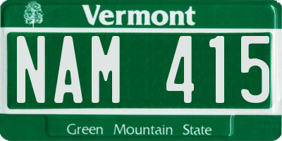 VT license plate NAM415