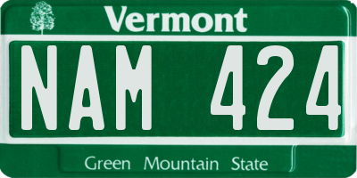 VT license plate NAM424