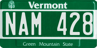 VT license plate NAM428