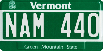 VT license plate NAM440