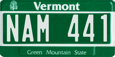 VT license plate NAM441