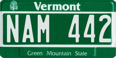 VT license plate NAM442