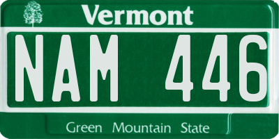 VT license plate NAM446