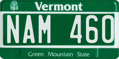 VT license plate NAM460