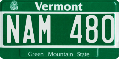 VT license plate NAM480