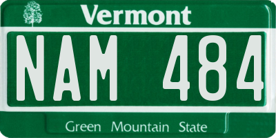 VT license plate NAM484