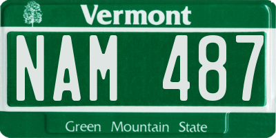 VT license plate NAM487