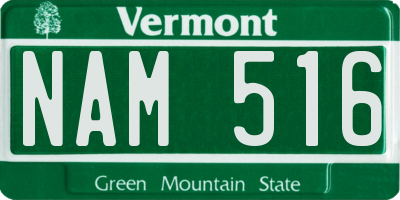 VT license plate NAM516